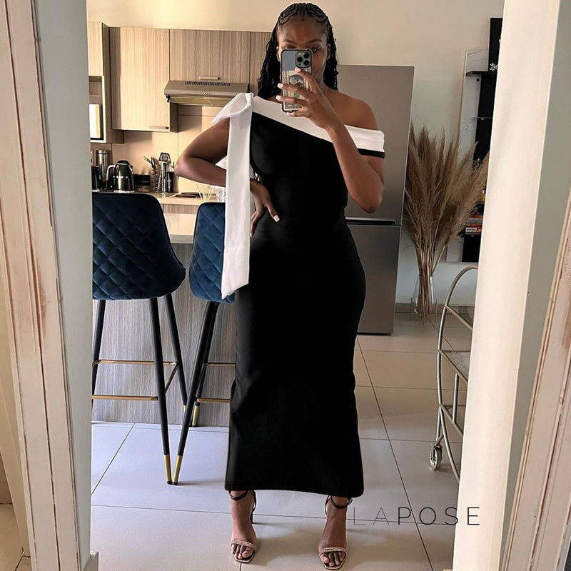 Elyanna Off Shoulder Bow Maxi Dress