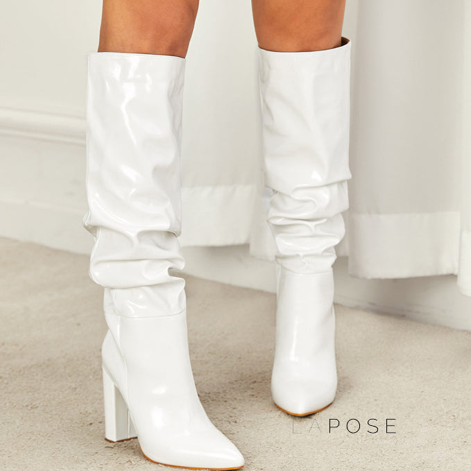 Emree Patent Block Heel Boots