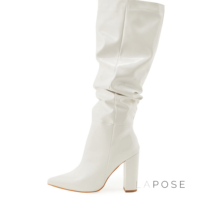 Emree Patent Block Heel Boots