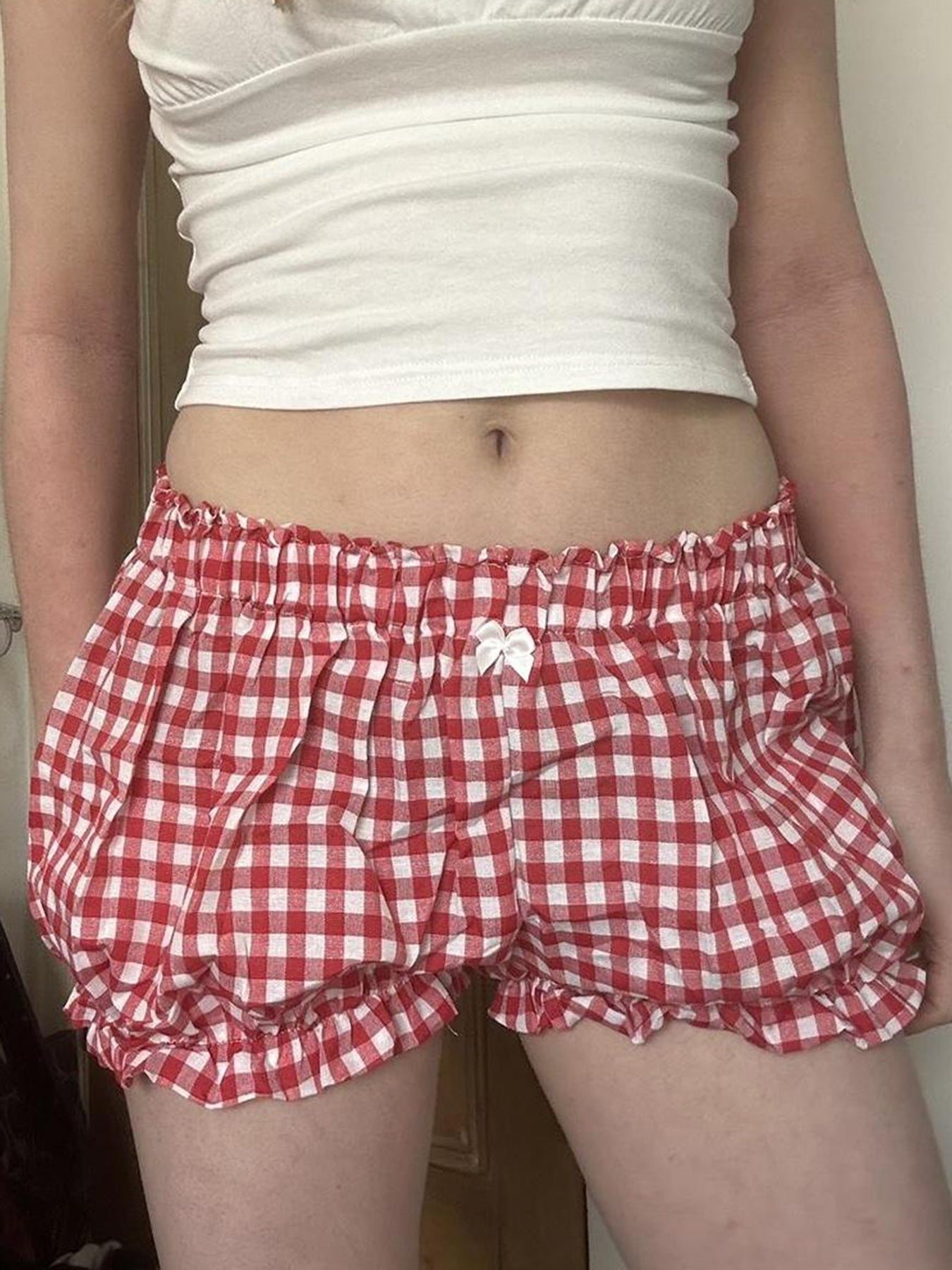 Fatoumata Bow Plaid Shorts