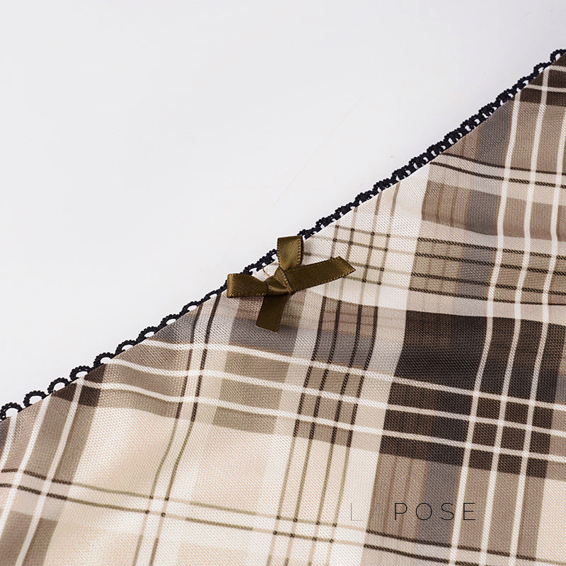 Hayzlee Plaid Bow Midi Skirt