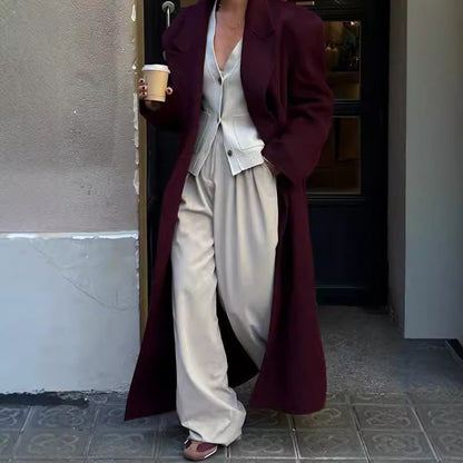 Heavenleigh Wine Red Long Coat