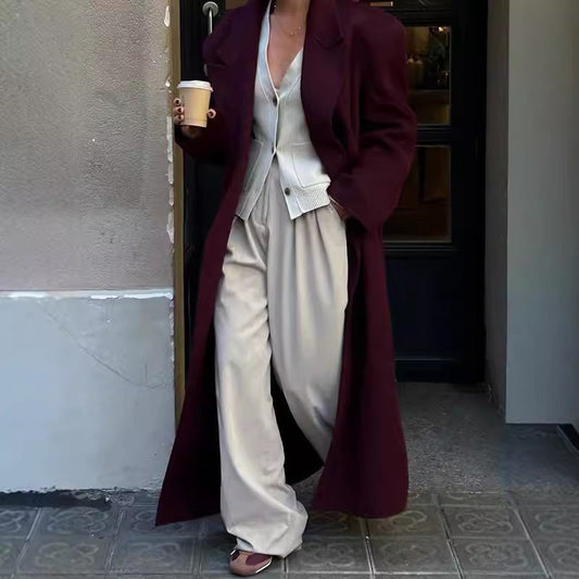 Heavenleigh Wine Red Long Coat