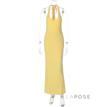 Holley Backless Halter Maxi Dress