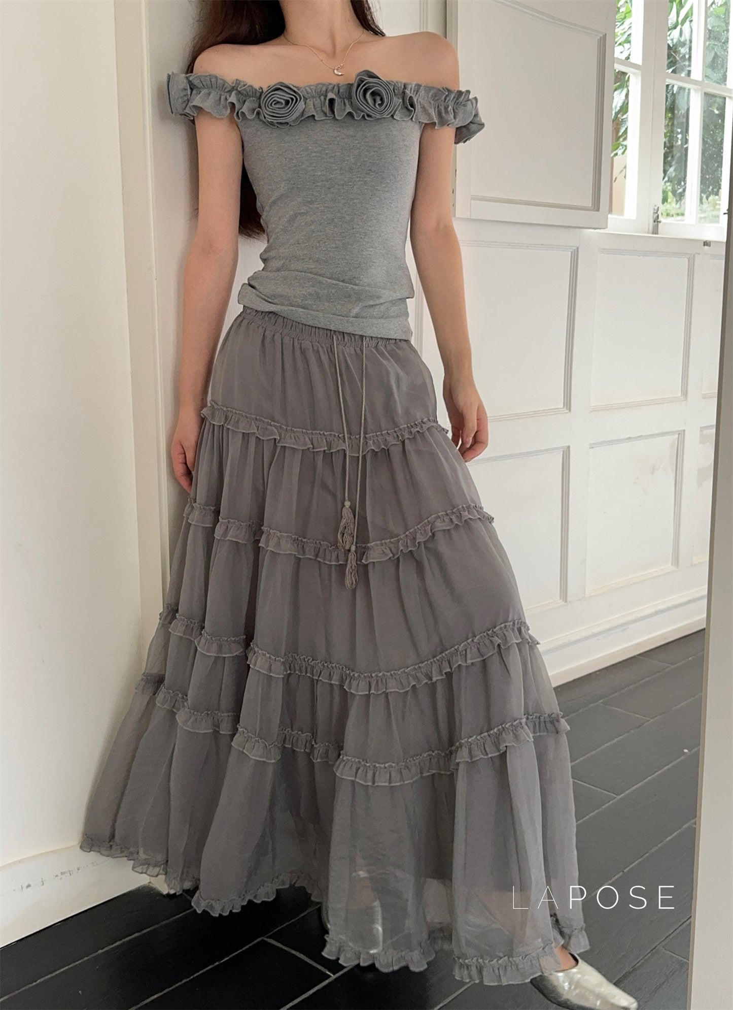 Inaaya Ruffle Maxi Skirt