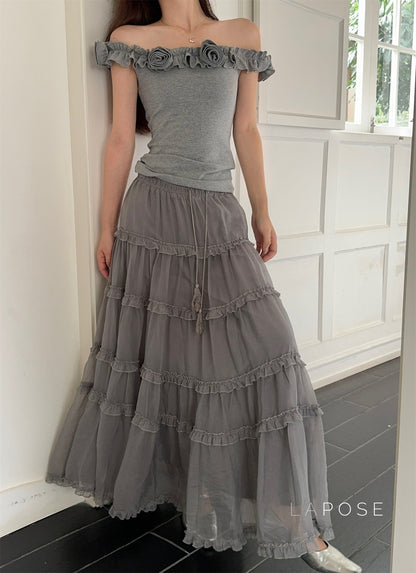 Inaaya Ruffle Maxi Skirt