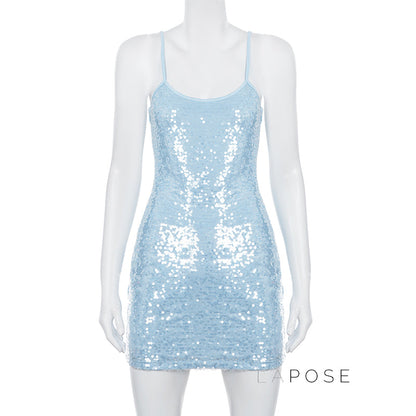 Issabella Blue Sequin Mini Dress