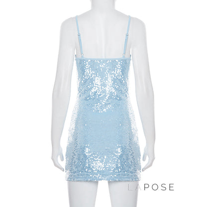 Issabella Blue Sequin Mini Dress