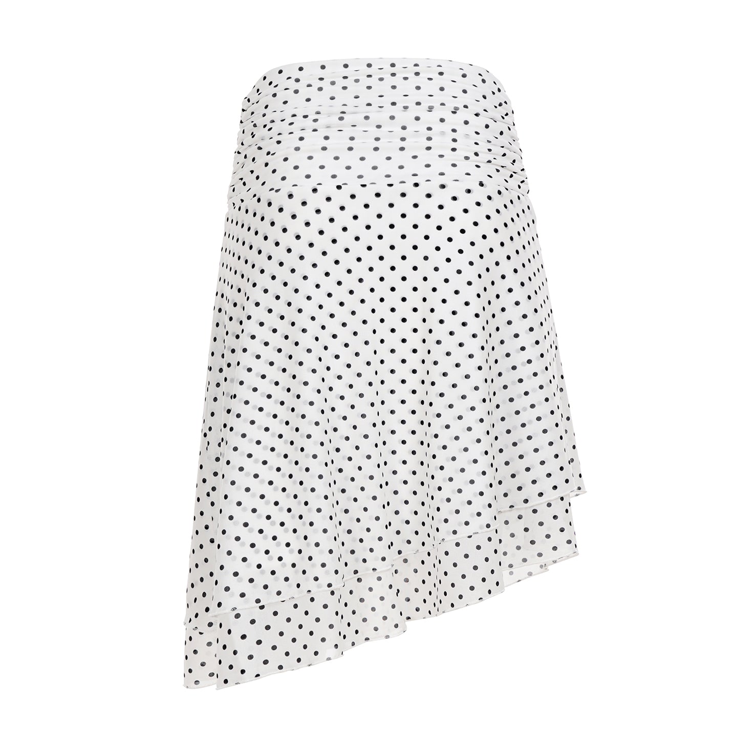 Izel Polka Dot Mesh Midi Skirt