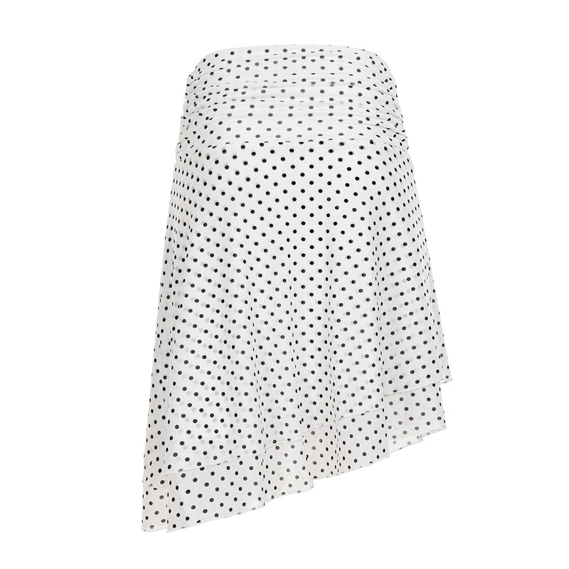 Izel Polka Dot Mesh Midi Skirt