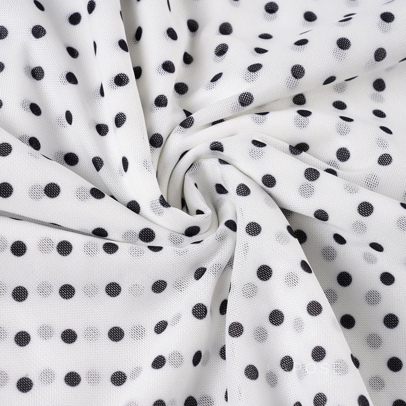 Izel Polka Dot Mesh Midi Skirt