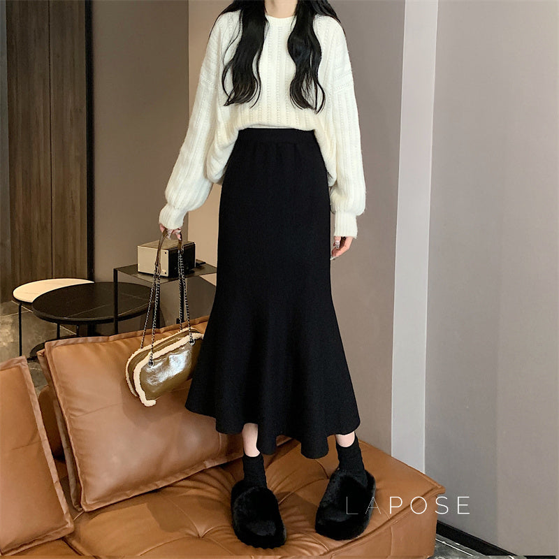 Janyla Knit Fishtail Skirt