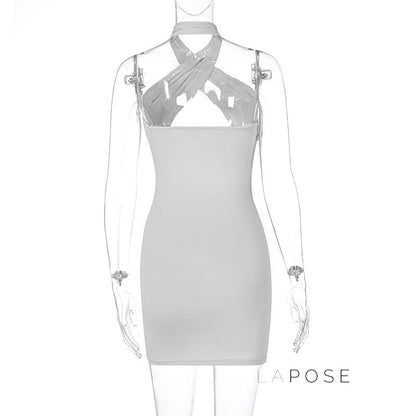 Jayani Halter Cut-out Mini Dress