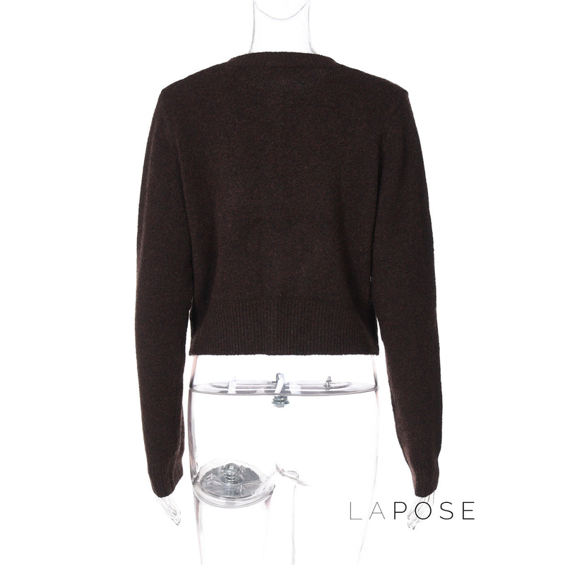 Jennah Coffee Knit Cardigan