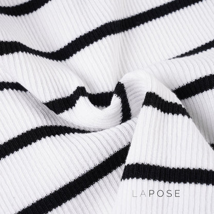 Joyanna Striped Cropped Knit Cardigan