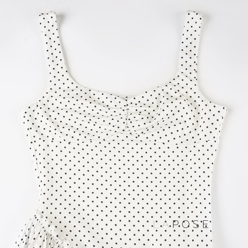 Jumana Polka Dot Smocked Mini Dress