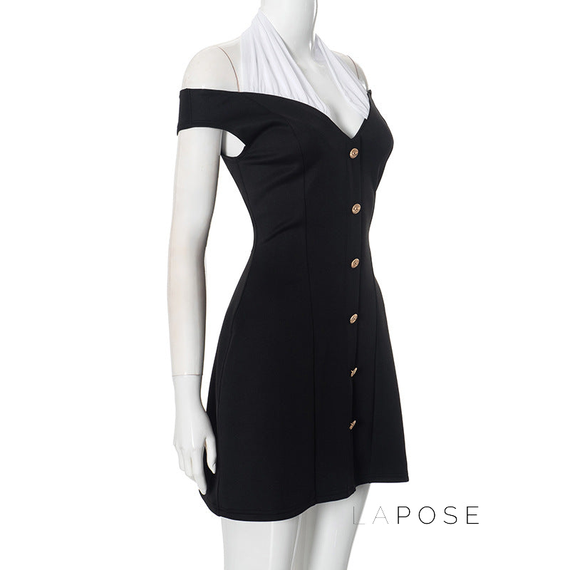 Kalilah Halter Contrast Mini Dress