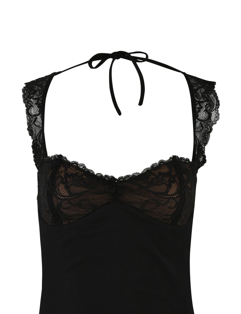 Kamiyah Lace Open Back Mini Dress