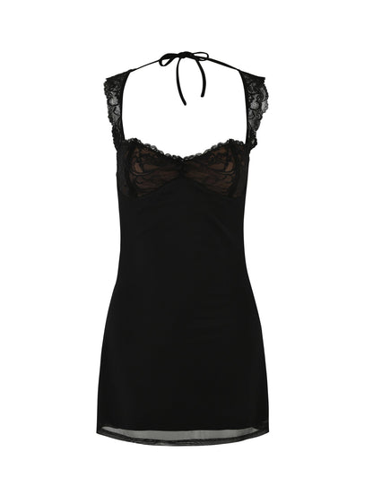 Kamiyah Lace Open Back Mini Dress