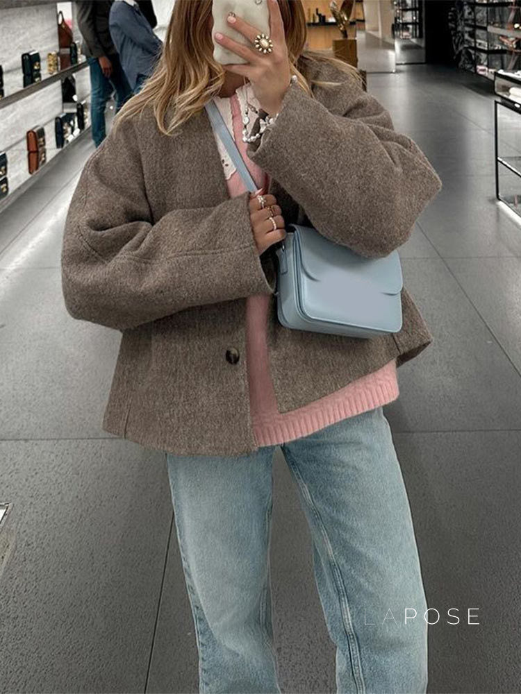 Katy Brushed Double-breasted Coat