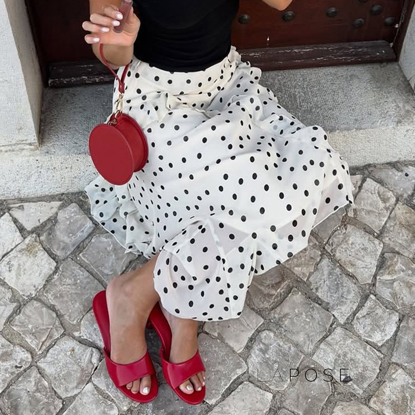 Kenzley Ruffled Patchwork Asymmetric Skirt
