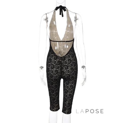 Khaliah Lace Halter Jumpsuit