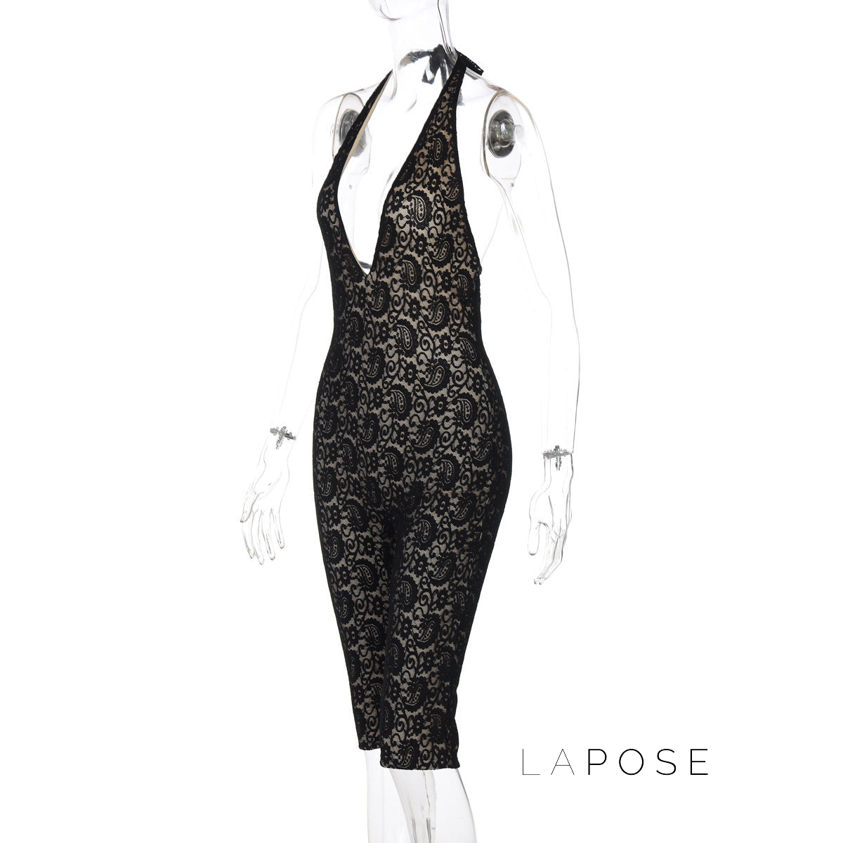 Khaliah Lace Halter Jumpsuit