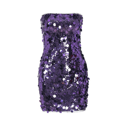 Kollins Sequin Strapless Midi Dress