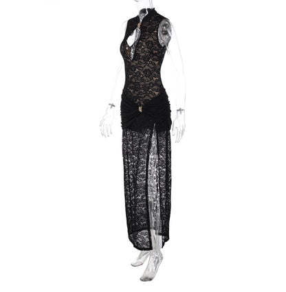 Lace Slit Maxi Dress