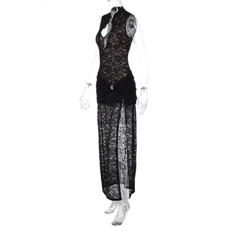 Lace Slit Maxi Dress