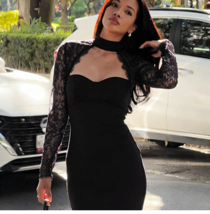 Lace Slit Maxi Dress