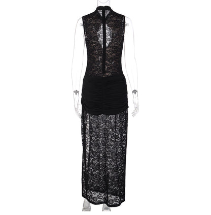 Lace Slit Maxi Dress
