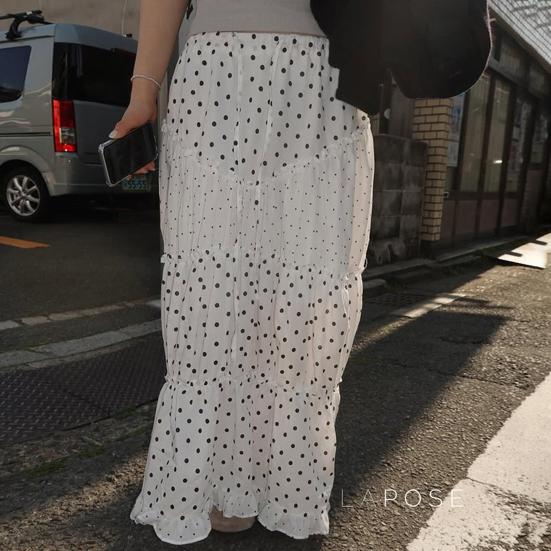 Leeanna Layered Polka Dot Skirt