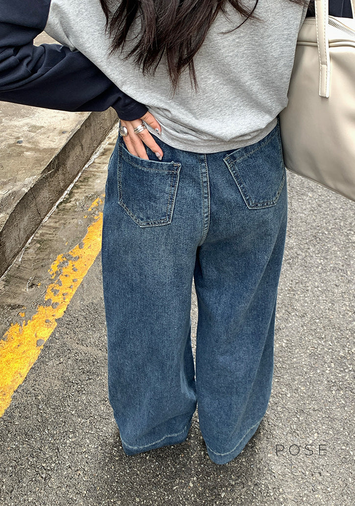 Lemon Wide-leg Denim Pants