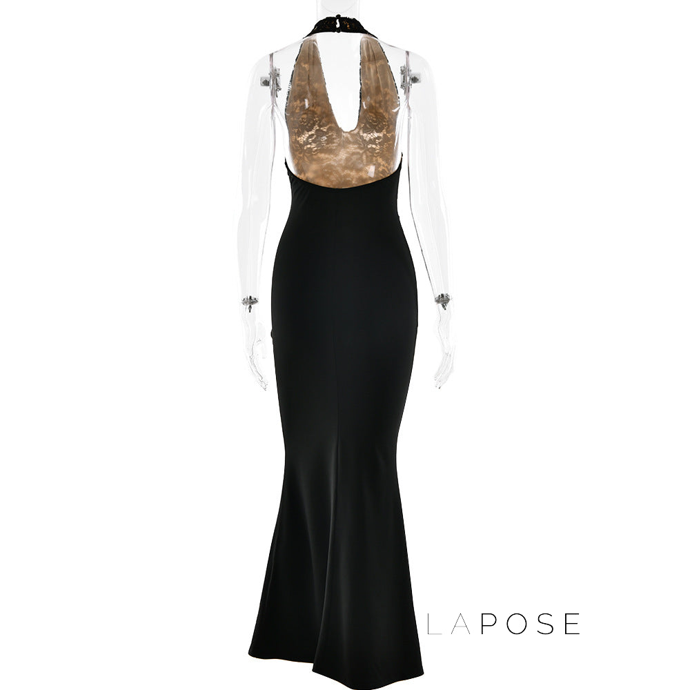 Leyla Ruched Halter Midi Dress