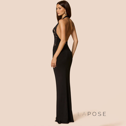 Leyla Ruched Halter Midi Dress