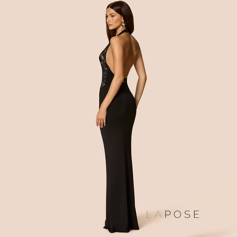 Leyla Ruched Halter Midi Dress