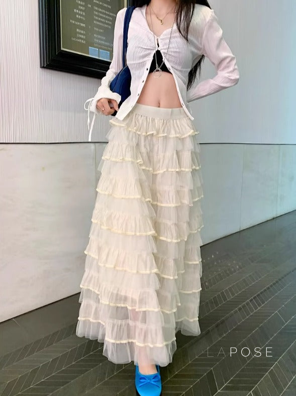 Lyrik Mesh A-line Maxi Skirt