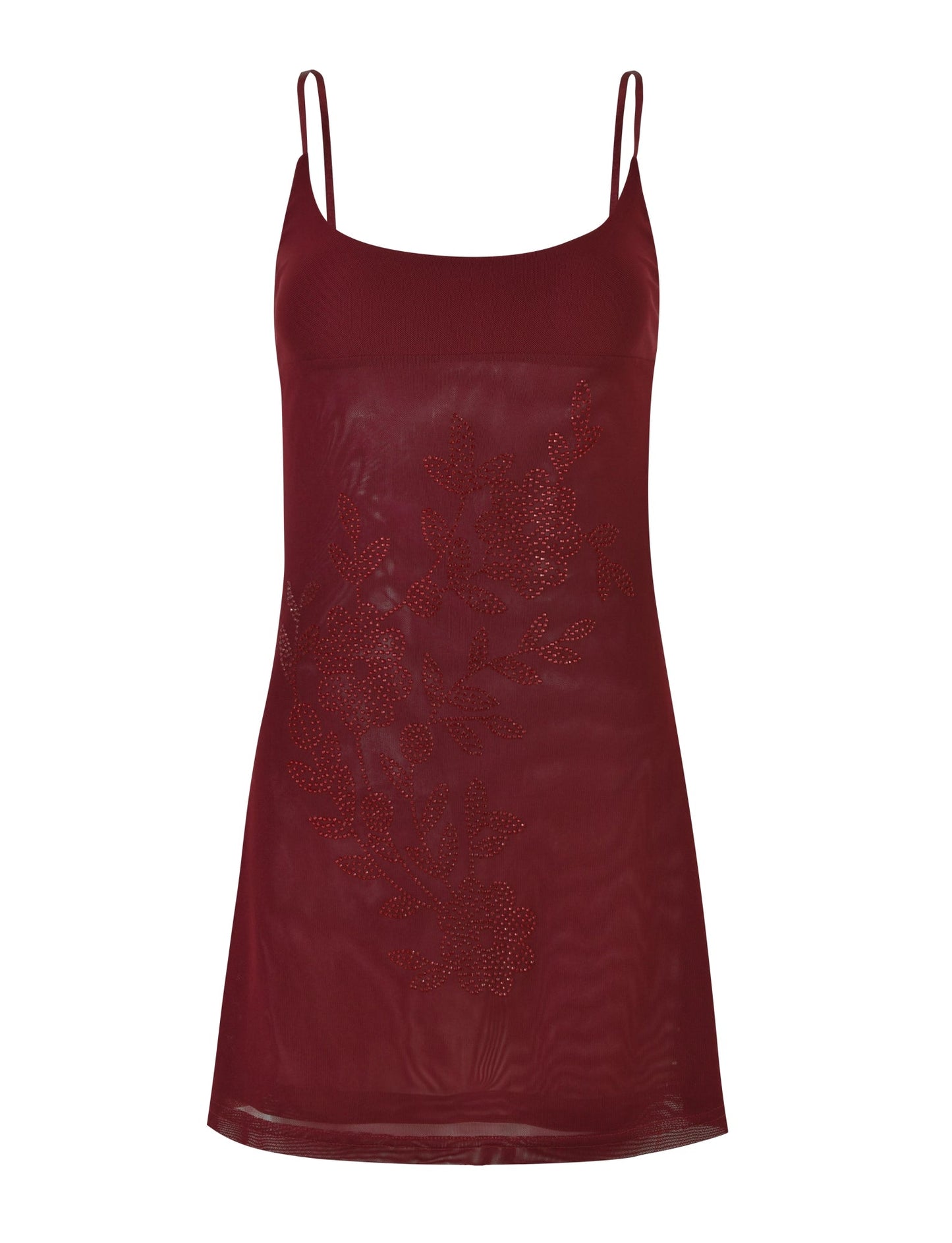 Maddisyn Diamante Mini Dress - Wine