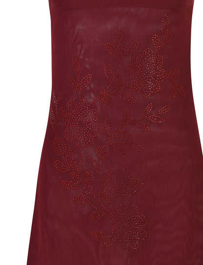 Maddisyn Diamante Mini Dress - Wine
