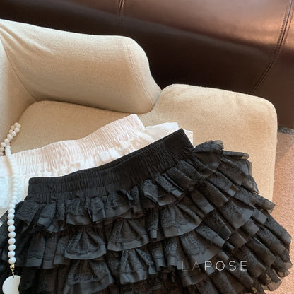 Maeleigh Lace Tiered Mini Skirt