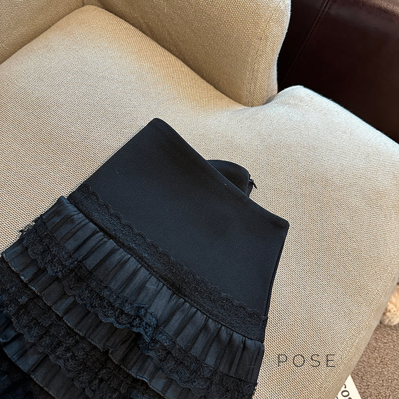 Maliah Tiered Lace Mini Skirt