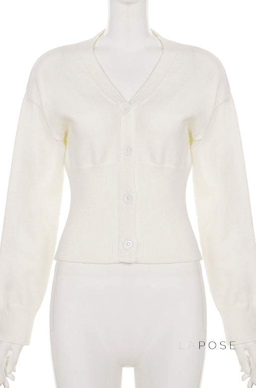 Micah Cropped Button-up Cardigan
