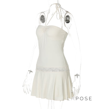 Mulan Lace Halter Mini Dress