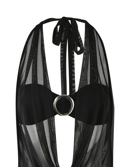Nahomi Mesh Halter Mini Dress