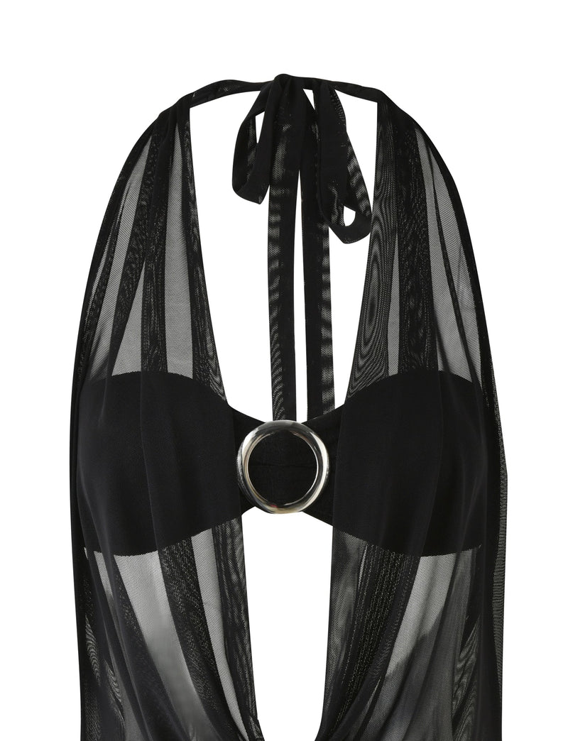 Nahomi Mesh Halter Mini Dress