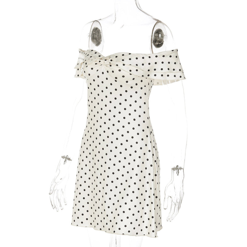 Polka Dot Off-shoulder Mini Dress