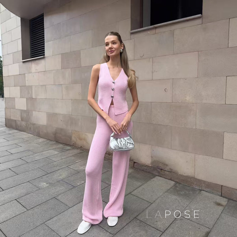 Raylee Knit V-neck Pant Set