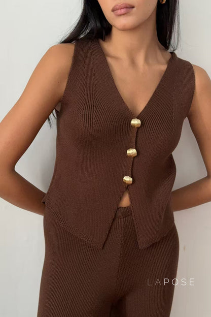 Raylee Knit V-neck Pant Set
