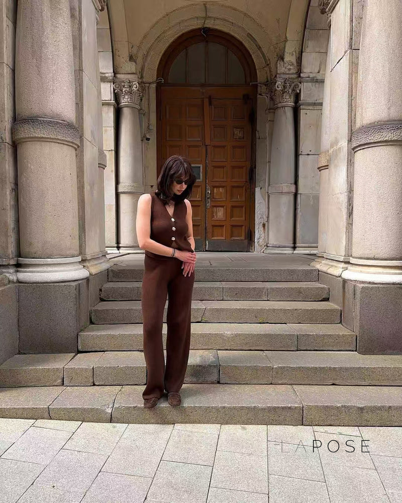 Raylee Knit V-neck Pant Set